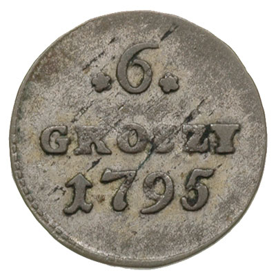 6 groszy 1795, Warszawa, Plage 213, drobna wada 