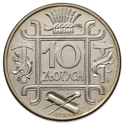 10 złotych 1934, Warszawa, Klamry, na rewersie w