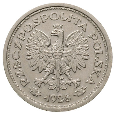 1 złoty 1928, Warszawa, Wieniec z gałązek dębowy