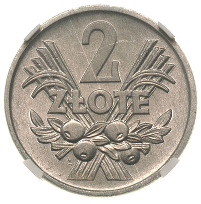 2 złote 1959, Warszawa, moneta w pudełku NGC z certyfikatem MS 64, rzadkie i ładnie zachowane