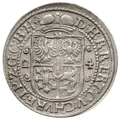 Jerzy Wilhelm 1619-1640, ort 1624, Królewiec, znak mincerza po obu stronach, Olding 41.b, Bahr. 1452