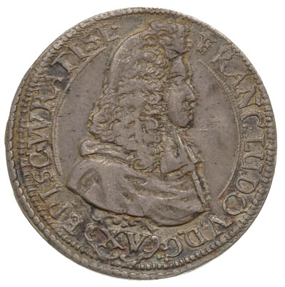 15 krajcarów 1693, Nysa, popiersie w obwódce nieozdobionej, F.u.S. 2734, patyna