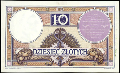 10 złotych 28.02.1919, seria S.4.A. 032231, Miłczak 50A, Lucow 574 (R6), bardzo rzadki banknot bez zagięć, ale na stronie odwrotnej na marginesach ślady po kleju