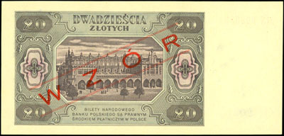 20 złotych 1.07.1948, seria GN 0000004, czerwony