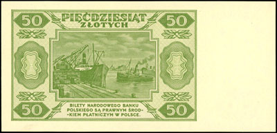 50 złotych 1.07.1948, seria A, numeracja 7-cyfrowa, Miłczak 138d, Lucow 1281 (R5)