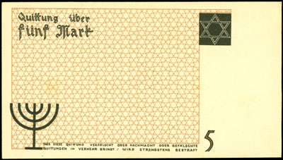 5 marek 15.05.1940, Miłczak Ł4c, Lucow 859 (R3), papier kartonowy, ciekawa numeracja, maleńka zagniotka na dole z lewej strony