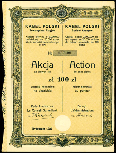 Kabel Polski Towarzystwo Akcyjne, akcja na 100 z
