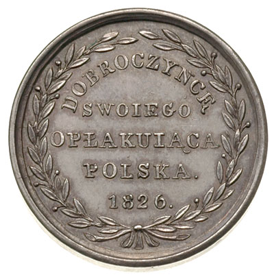 Aleksander I, medal 1826 r, Aw: Popiersie cara w
