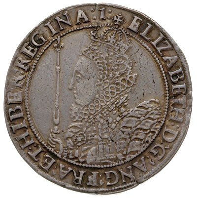 korona 1601-1602, Aw: Popiersie w lewo, Rw: Tarcza na tle krzyża, znak menniczy 1, srebro 29.79 g, S. 2582, patyna