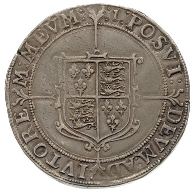 korona 1601-1602, Aw: Popiersie w lewo, Rw: Tarcza na tle krzyża, znak menniczy 1, srebro 29.79 g, S. 2582, patyna