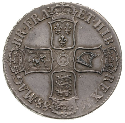 korona 1688, Aw: Popiersie w lewo, Rw: Cztery ta