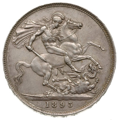 korona 1893, na rancie LVI, srebro 28.22 g, S. 3937, patyna