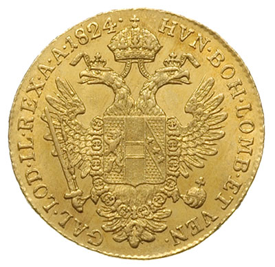 dukat 1824/A, Wiedeń, złoto 3.50 g, Fr. 335, Her