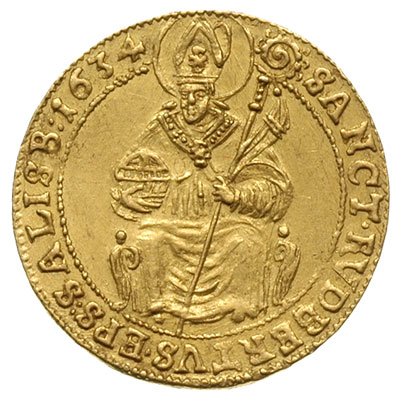 Paris Graf Lodron 1619-1653, dukat 1634, złoto 3.46 g. Zöttl 1349, Probszt 1113