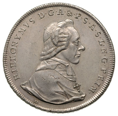 Hieronim Graf von Colloredo 1772-1803, talar 1784 / M, Zöttl 3220, Probszt 2437, ładne lustro mennicze