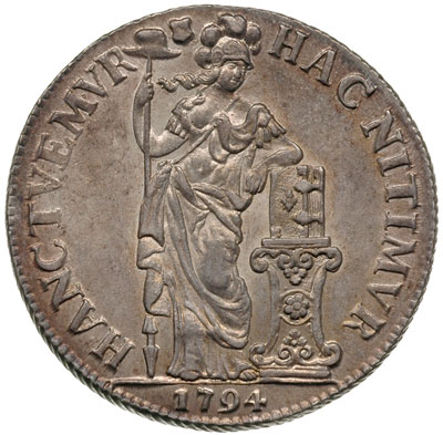 Utrecht, 3 guldeny 1794, srebro 31.79 g, Delm. 1150, Verk. 111.1, wyśmienity egzemplarz