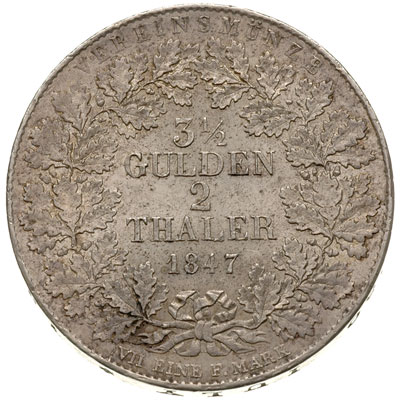 dwutalar = 3 1/2 guldena 1847, Frankfurt, srebro