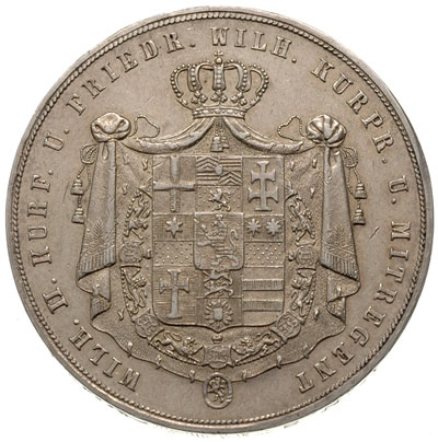 Wilhelm II 1831-1847, dwutalar = 3 1/2 gulden, 1843, Kassel, srebro 37.08 g, Thun 185, Dav. 693, AKS 43