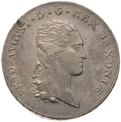 Fryderyk August I 1806-1827, talar 1816 / IGS, Drezno, srebro 27.86 g, Thun 293, Dav. 854, AKS 12, patyna