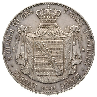 Józef 1834-1848, dwutalar = 3 1/2 guldena 1841 / G, srebro 37.11 g, Thun 353, Dav. 811, AKS 48, patyna