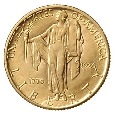2 1/2 dolara 1926, wybite z okazji 150-lecia niepodległości, złoto 4.17 g, wyśmienity stan zachowania