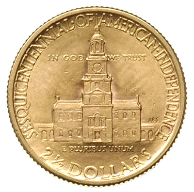 2 1/2 dolara 1926, wybite z okazji 150-lecia niepodległości, złoto 4.17 g, wyśmienity stan zachowania