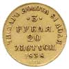 3 ruble = 20 złotych 1838, Petersburg, złoto 3.65 g, Plage 307, Bitkin 1079 (R), patyna