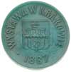 Wystawa w Krakowie 1887 r., medal niesygnowany, Aw: Herb Krakowa, w otoku napis i data, Rw: Orzeł,..