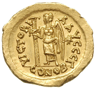 solidus, Konstantynopol, Aw: Popiersie cesarza w