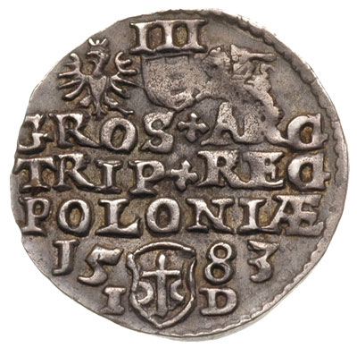 trojak 1583, Olkusz, Iger O.83.3.b (R1), bardzo ładny, patyna