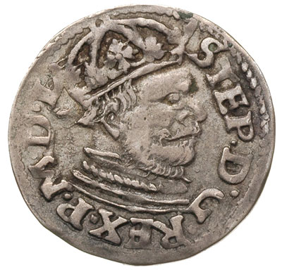trojak 1584, Poznań, odmiana z małą głową króla, Iger P.84.1.a (R1), patyna