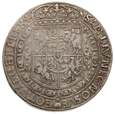 talar 1628, Bydgoszcz, odmiana z herbem podskarbiego pod popiersiem króla, srebro, 28.71 g, Dav. 4315, T. 6