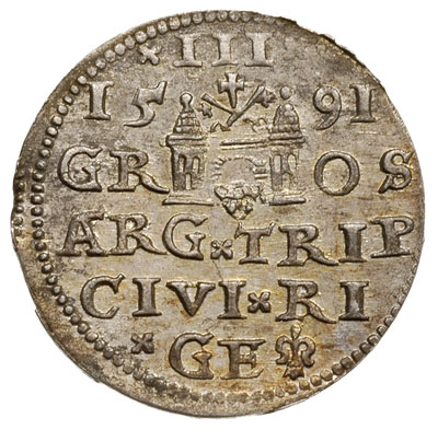 trojak 1591, Ryga, Iger R,91.1.d, Gerbaszewski 5