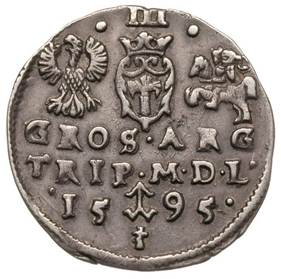 trojak 1595, Wilno, Iger V.95.3.a (R), Ivanauskas 5SV42-20, patyna