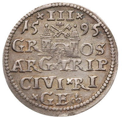 trojak 1595, Ryga, Iger R.95.1.d, Gerbaszewski 18