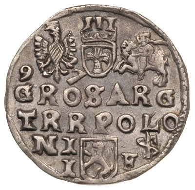 trojak 1597, Lublin, Iger L.97.14.b (R4), lekko gięty, bardzo rzadki