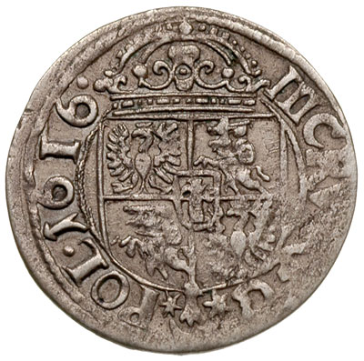 trzykrucierzówka 1616, Kraków, odmiana z herbem Sas, T. 14, bardzo rzadka