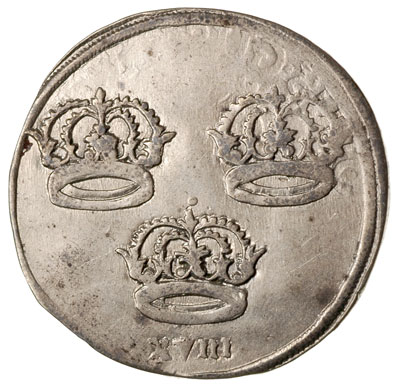 ort bez roku (1656 r.), Toruń, Ahl. 1, okupacyjna moneta z popiersiem Karola Gustawa, dużo lustra menniczego, rzadki w tym stanie zachowania