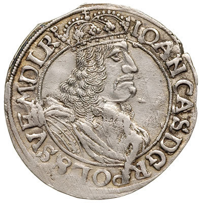 ort 1661, Toruń, moneta wybita nieco uszkodzonym stemplem