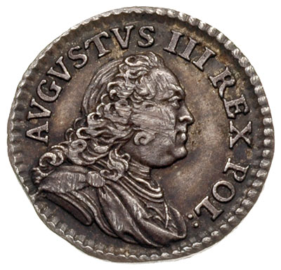 szeląg 1750, Drezno, próbna odbitka w srebrze 1.