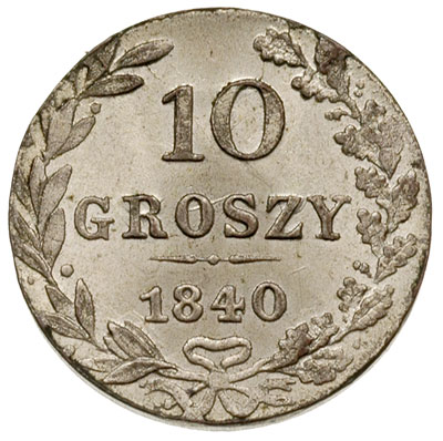 10 groszy 1840, Warszawa, Plage 106, Bitkin 1182, piękne