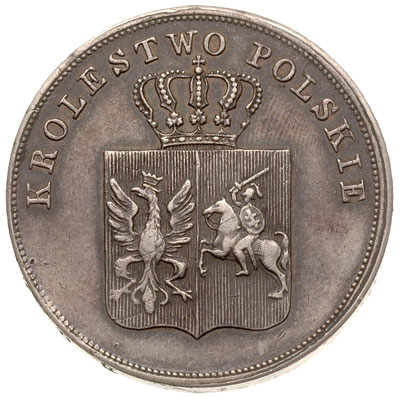 5 złotych 1831, Warszawa, Plage 272, minimalnie justowane, ciemna patyna