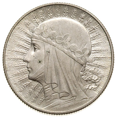 5 złotych 1932, Anglia, Głowa Kobiety Parchimowicz 116b, pięknie zachowane
