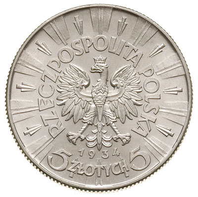 5 złotych 1934, Józef Piłsudski, Parchimowicz 118a, wyśmienite