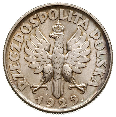 2 złote 1925, Londyn, kropka po dacie, Parchimowicz 109d, piękne, delikatna patyna
