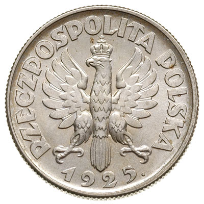 2 złote 1925, Londyn, kropka po dacie, Parchimowicz 109d, piękne