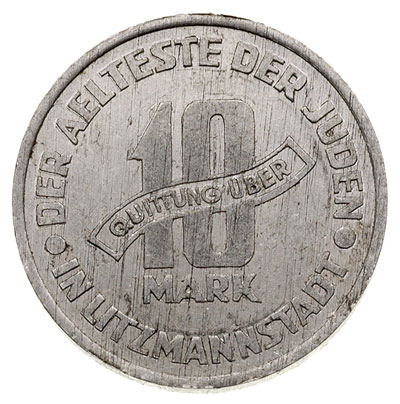 10 marek 1943, Łódź, aluminium 3.13 g, Parchimowicz 15b, wyśmienity egzemplarz, ładne lustro mennicze
