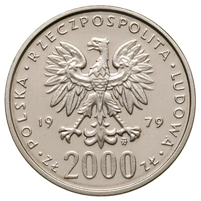 2 000 złotych 1979, Warszawa, Mieszko I - popiersie, próba niklowa, Parchimowicz P502.a