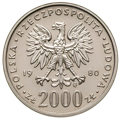 2 000 złotych 1980, Warszawa, Bolesław I Chrobry, próba niklowa, Parchimowicz P506.a