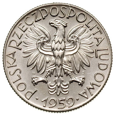 5 złotych 1959, Warszawa \rybak, próba niklowa